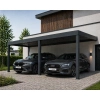 Carport przyścienny antracyt RAL 7016 – nowoczesne zadaszenie auta przy domu
